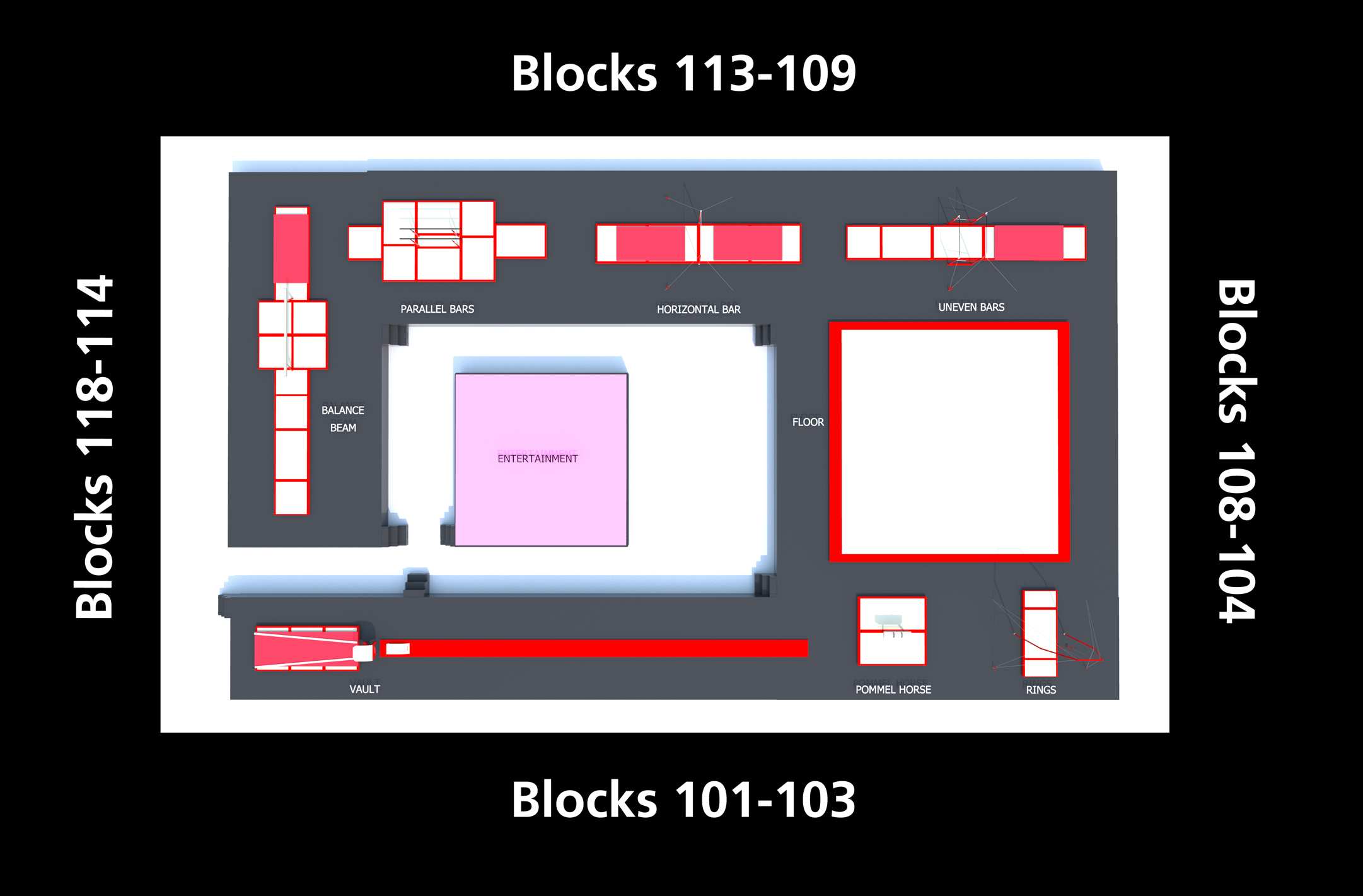 Superstars of Gymnastics Floor Plan Matchroom Multi Sport